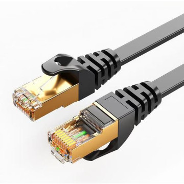 8ware CAT7-F-0.5BLK CAT7 Cable 0.5m (50cm) - Black Color RJ45 Ethernet Network LAN UTP Patch Cord Snagless Flat cable - Image 1