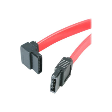 StarTech SATA12LA1 30CM SATA TO LEFT ANGLED SATA CABLE, 7 PIN, FOR TIGHT SPACE, 6Gbps, RED, LTW - Image 1