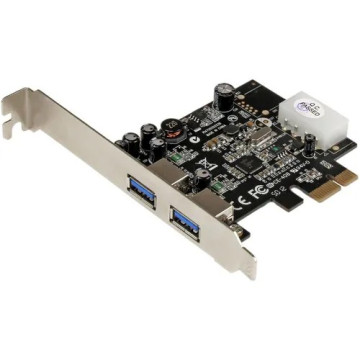 StarTech PEXUSB3S25 USB Adapter - PCI Express x1 - Plug-in Card - Black - TAA Compliant - 2 Total USB Port(s) - 2 USB 3.0 Port(s) - PC, Linux - Image 1