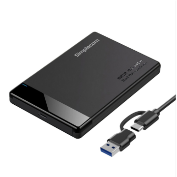 Simplecom SE109 Tool-free 2.5' SATA HDD SSD to USB-C Enclosure USB 3.2 Gen 1 Compatible with 7mm and 9.5mm laptop 2.5' SATA HDD/SSD - Image 1