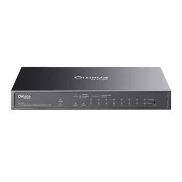 TP-LINK ES210GP OMADA 10-PORT EASY MANAGED GIGABIT SWITCH, POE+(8), SFP(1), GbE(1), 63W, 5YR