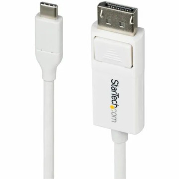 StarTech CDP2DP2MBW 6ft (2m) USB-C to DisplayPort 1.2 Cable, Bidirectional, 4K 60Hz White Video Adapter for Apple MacBook Pro / Air M1 M2 M3 M4 - Reversible USB C to DisplayPort 1.2 cable (USB-C DP Alt Mode laptop to monitor) or DP 1.2 to USB-C  - Image 1
