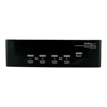 StarTech SV431DDVDUA 4 PORT KVM SWITCH, DUAL DISPLAY, DVI(5), VGA(5), USBA/B(4), AUDIO - Image 1