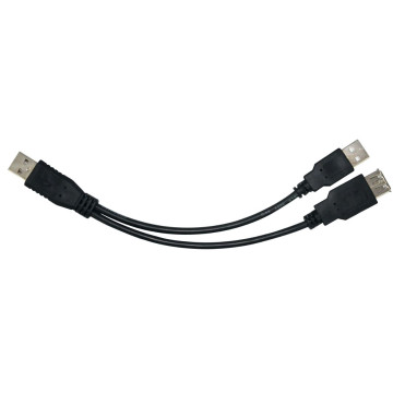 Astrotek AT-USB-AM-AMAF USB 2.0 Y Splitter Cable 30cm - Type A Male to Type A Male + Type A Female Black Colour Power Adapter Hub Charging - Image 1
