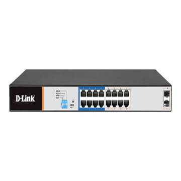 D-Link DGS-F1018P-E 18P GIGABIT POE SWITCH WITH 16 POE+ PORTS (150W) AND 2 SFP UPLINKS - Image 1