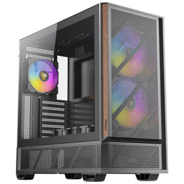 Antec P30 ARGB Mid Tower, 478×222×465 mm, Steel+Plastic+Wood, ATX/mATX/ITX, 4mm TG, 2xUSB3.0, Type-C, 7 slots, 2/1×3.5'/2.5', ARGB fans 3+2, GPU 405 - Image 1