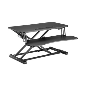 Brateck DWS15-01E COST-EFFECTIVE ELECTRIC X-LIFT DESK CONVERTER 615x800x156~480mm up to 20kg, Black, Worksurface Size(LxW): 800x400mm - Image 1