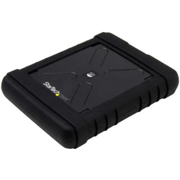 StarTech S251BRU33 Drive Enclosure SATA - USB 3.0 Micro-B Host Interface - UASP Support External - Black - Hot Swappable Bays - 1 x HDD Supported - 1 x SSD Supported - 1 x Total Bay - 1 x 2.5" Bay - Silicone - Image 1