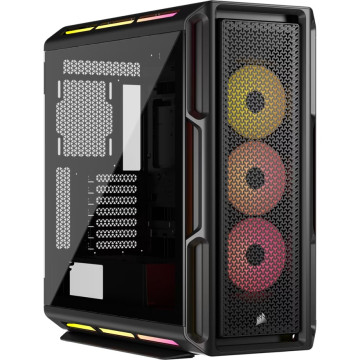 Corsair CC-9011298-WW iCUE LINK 5000T LX RGB Mid-Tower High-Performance PC Case - Black, ATX, 450mm GPU, 170mm CPUcooler, 360mm rad, 3x LX120 RGB, 1x USB-C 3.2 Gen2 - Image 1