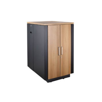 LDR SN03-71018-B Assembled Soundproof 18U Cabinets ( Black and Wood Color), 3 Pcs Low Noise Fans,2pcs Side Panels, Lockable And Removable Barrel Locking. - Image 1