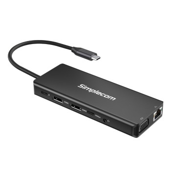 Simplecom CHN613 USB-C 13-in-1 Multiport Docking Station Dual HDMI + VGA Triple Display USB 3.2 Gen 2 10Gbps - Image 1