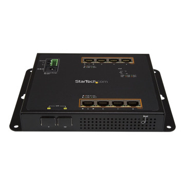 StarTech IES101GP2SFW INDUSTRIAL 8PORT GIGABIT POE+ SWITCH W/2 SFP SLOTS 30W MANAGED 2YR - Image 1