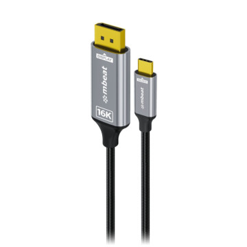 MBEAT MB-XCB-16KUCD18 Tough Link 1.8m 16K USB-C to DP Cable - Space Grey 40Gbps USB-C (male) to DisplayPort 2.1 (male) - Image 1