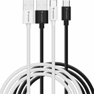 Verbatim 32393 CABLE USB-C TO USB-A BLACK/WHITE 2PK - Image 1