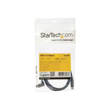 StarTech USB2CC1MR 1M 3 FT RIGHT ANGLE USB-C CABLE - M/M - USB 2.0 LTW - Image 1