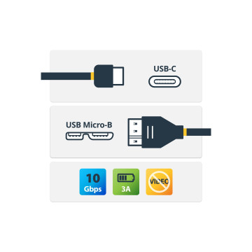 StarTech USB31CUB1M 0.9M USB-C TO MICR O USB CABLE, M/M, 2YR - Image 1
