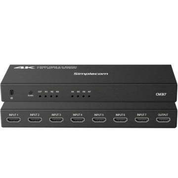 Simplecom CM317 7-Port HDMI 2.0 Switch with Remote 7 IN 1 OUT Splitter HDCP 2.2 4K@60Hz - Image 1