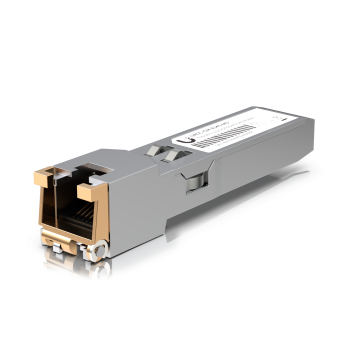 Ubiquiti UACC-CM-RJ45-MG SFP+ to RJ45 Transceiver Module, 1/2.5/5/10GBase-T Copper SFP+ Transceiver, 1/2.5/5/10 Gbps Throughput, Supports Up To 100m - Image 1