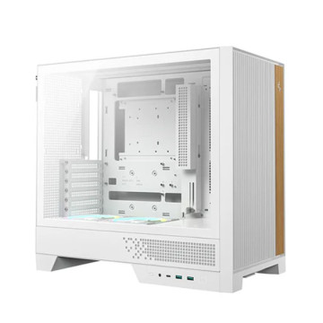 DEEPCOOL R-CL600-WHNNA2-G-1 CL600 WH High Airflow Compact ATX Case, Two Pre‑Installed Fans,Tempered Glass Side Panel, Clean Cable Management - Image 1
