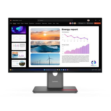 Lenovo 64B2GAR1AU ThinkVision P24Q-40 23.8'/24' QHD USB-C Docking Monitor 2K 2560x1440 16:9 IPS Height Adjustable Tilt Swivel Pivot DP HDMI USB-C Hub VESA - Image 1