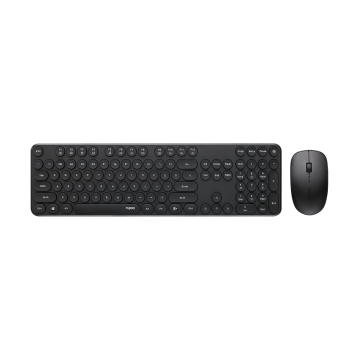 Rapoo X260S-BLACK Wireless Stylish, Spill-Resistant, Retro Style Round Key, 1000DPI, 2.4G Connection, 10M Range, Nano Receiver, Optical Mouse & Keyboard Black - Image 1