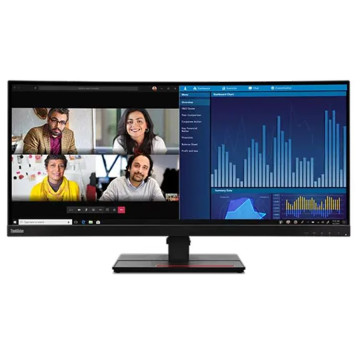 Lenovo 63F2RAR3AU ThinkVision P34W-20 34' 60Hz QHD IPS Monitor 4K 3440x1440 21:09 4ms Height Adjustable Tilt Swivel 100W PD HDMI DP LAN USB Speakers VESA 3yrs - Image 1