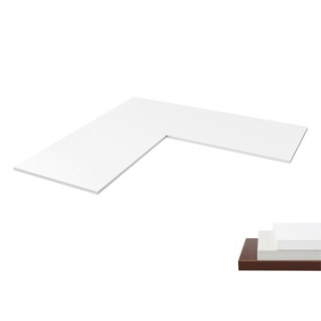 Brateck TP18075L L-Shape(90°) Particle Board Desk Board White, 1800x750x25mm, Recommended desk frame: MABT-M06-33R-B - Image 1