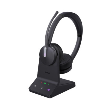 Yealink WH64-H-D-CH-MS WH64 Hybrid Dual with Charging Stand Teams DECT Wireless Headset, DECT & Bluetooth 3-Mic Noise Cancellation, DECT Dongle USB-A WDD60 - Image 1