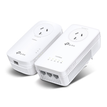 TP-LINK TL-WPA8631P KIT AV1300 GIGABIT PASSTHROUGH POWERLINE AC WI-FI STARTER KIT, GbE(3), EASYMESH, 3YR - Image 1