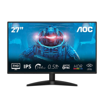 AOC 27B36X , 27″ IPS, 1920×1080@144Hz, 0.5ms MPRT, 300 nits, 1500:1, sRGB 121%, HDMI 1.4, DP 1.4, tilt, VESA 100×100, 22W, 3.11kg, black - Image 1