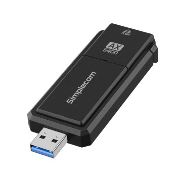Simplecom NW812V2 AX5400 Tri-Band WiFi 6E USB Adapter, USB 3.2, AX5400, 2.4/5/6GHz, up to 2402Mbps, MU-MIMO, OFDMA, WPA3, foldable antenna - Image 1