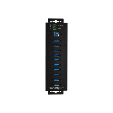 StarTech HB30A10AME 10 PORT USB 3.0 HUB, INDUSTRIAL, METAL, ESD & SURGE PROTECTION, MOUNT, DC, 2Y - Image 1