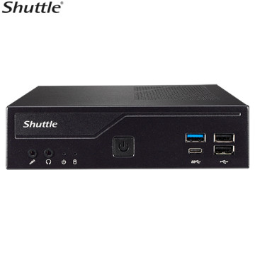 Shuttle DH610 Slim Mini PC 1L Barebone - Intel 12th/13th/14th Gen , 2xDDR4, 2.5' HDD/SSD bay, 2xLAN (1G & 2.5G), 2xRS232, HDMI, 2xDP, 120W, Vesa - Image 1