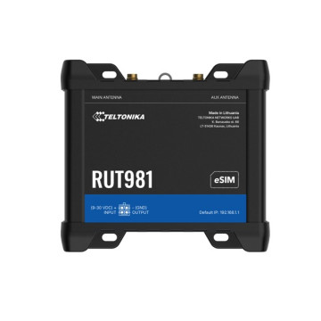 Teltonika RUT981000400 RUT981 GLOBAL 4G ROUTER, Telit Cat 4 Modem, 4 x Ethernet Ports, DUAL SIM & eSIM, 2 x RJ45 Ports, PSU included - Image 1
