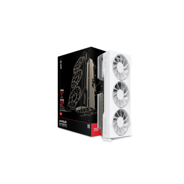 XFX RX-97TSWF3W9 Swift AMD Radeon RX 9070XT White Triple fan Gaming Edition with 16GB GDDR6 HDMI 3xDP, AMD RDNA™ 4 - Image 1