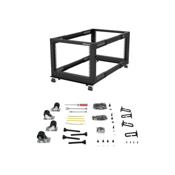 StarTech 4POSTRACK8U 19" 8U OPEN FRAME SERVER RACK ADJUSTABLE DEPTH, ROLLING, 2YR - Image 1