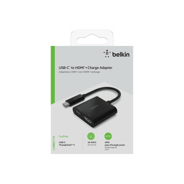 Belkin AVC002BTBK USB-C TO HDMI + CHARGE ADAPTER, BLACK - Image 1