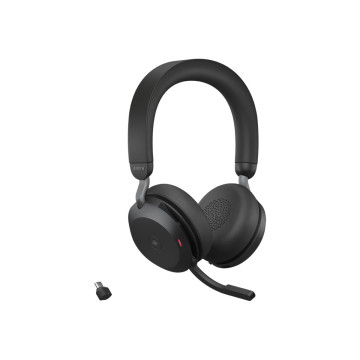 Jabra 27599-989-989 WIRELESS EVOLVE2 75 UC STEREO BLUETOOTH ANC HEADSET W/CHARGING STAND+LINK 390A BT - Image 1