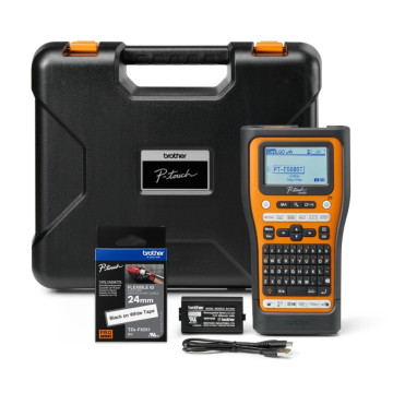 Brother PT-E560BTVP Industrial Handheld Label Printer - 3 Year Warranty, included Carry case, Rechargeable Li-Ion battery,1xTZE-FX241 and USB-A Cable - Image 1