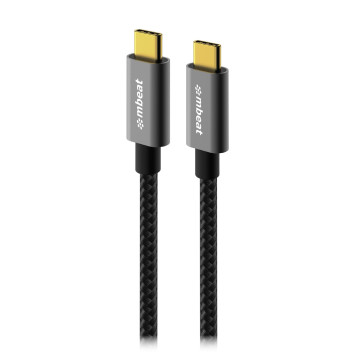 MBEAT MB-XCB-C2C180 Tough Link 1.8m USB 3.2 Gen2 USB-C Cable - Space Grey transfer at speeds up to 10Gbps Video Resolution: Maximum 4K/60Hz - Image 1