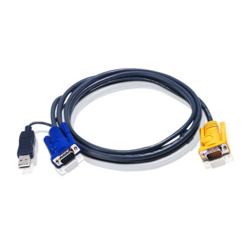 Aten 2L-5202UP KVM Cable 1.8m with 3 in 1 SPHD to VGA & USB - Image 1