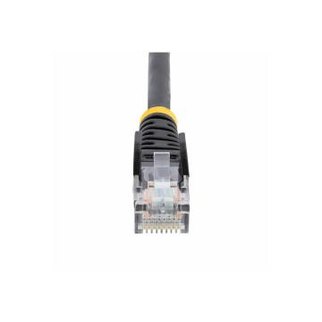 StarTech 45PAT50CMBK CAT5E ETHERNET PATCH CABLE WITH SNAGLESS RJ45 CONNECTORS - 0.5 M, BLACK - Image 1