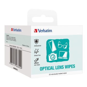 Verbatim 66609 Screens, Monitor, Glasses, Window Cleaning Wipes - 25pcs - Image 1