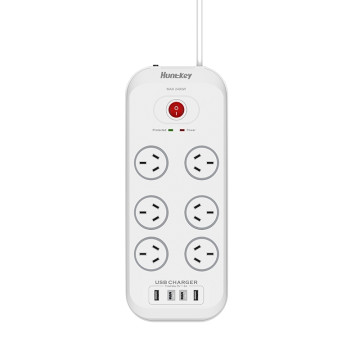 Huntkey PSUHUNSAC607C SAC607C 6 Outlets Surge Protector Powerboard with 2x USB-A & 2x USB-C - Image 1