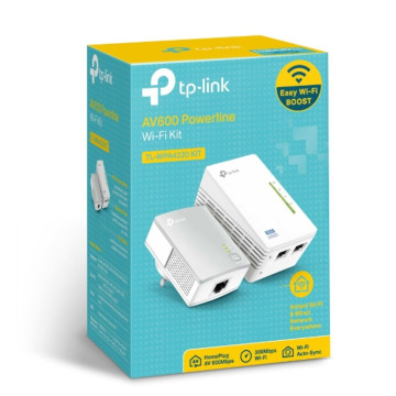 TP-LINK TL-WPA4220 KIT 300Mbps AV600 Wi-Fi Powerline Extender Starter Kit 600Mbps HomePlug AV 300Mbps Wireless 2x100Mbps LAN 2.4GHz 802.11bgn 300m ran - Image 1