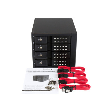 StarTech HSB4SATSASBA MOBILE RACK BACKPLANE, 4 BAY, TRAYLESS, 3.5" SATA, 2YR - Image 1