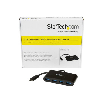 StarTech HB30C4AB 4 PORT USB-C TO 4 X USB-A 3.0 2YR - Image 1