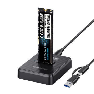 Simplecom SD511 M.2 SSD Docking Station NVMe and SATA Dual Protocol USB 3.2 Gen 2 10Gbps USB-C interface compliant with USB 3.2 Gen 2 standard - Image 1