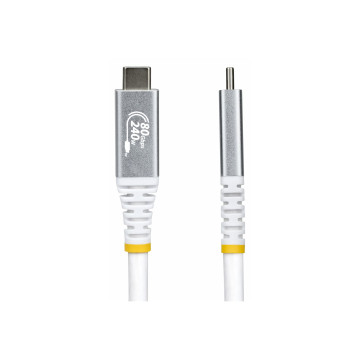 StarTech CC1M80GUSB4CABLEW 1M (3.3FT) USB4 CABLE, USB-IF CERTIFIED, 80GBPS, WHITE, LTW - Image 1