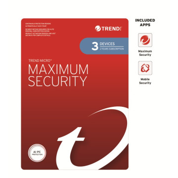 Trend Micro TICEWWMFXSCXFW Maximum Security (3 Devices) 2 Year Retail Mini Box Auto Renew - Image 1